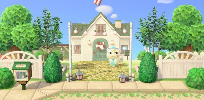 あつ森 DIYや料理が出来る便利でおしゃれな自宅周り 案内所周りの島クリエイト