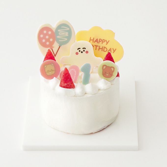 シナぷしゅ 誕生日ケーキ ファーストバースデー ケーキ 1歳 2歳 苺 いちご 子ども 赤ちゃん プレゼント 送料無料 4号 2~3人用