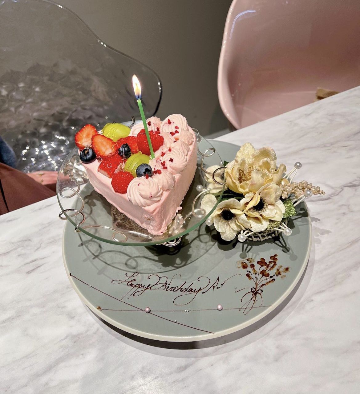 🎂🌻 お誕生日当日の載せ忘れてた♡ 最後彼氏目線てやつ?🌙シグネチャーマンダリンオリエンタル東京birthdayバースデープレート記念日ランチ誕生日プレートsignature