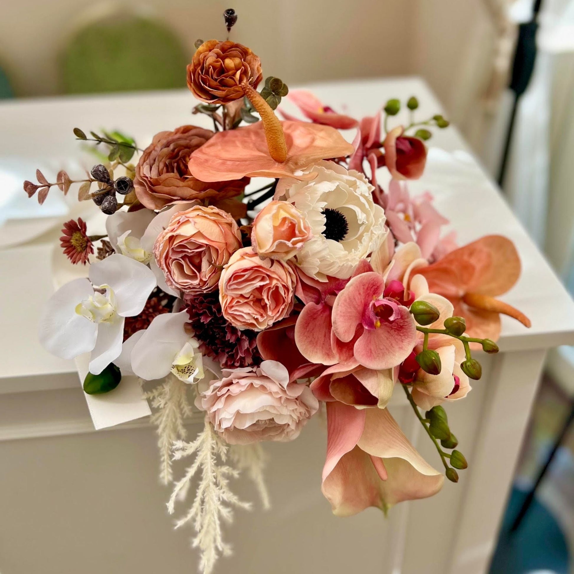 造花のブーケやヘッドドレスなどのウェディング専門店あーとみゆき ウェディングブーケ手作りキット プチフルールブーケキット・オレンジ