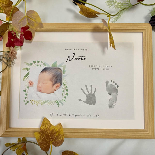 手形×命名書 - 額付き -iichi 日々の暮らしを心地よくするハンドメイドやアンティークのマーケットプレイス