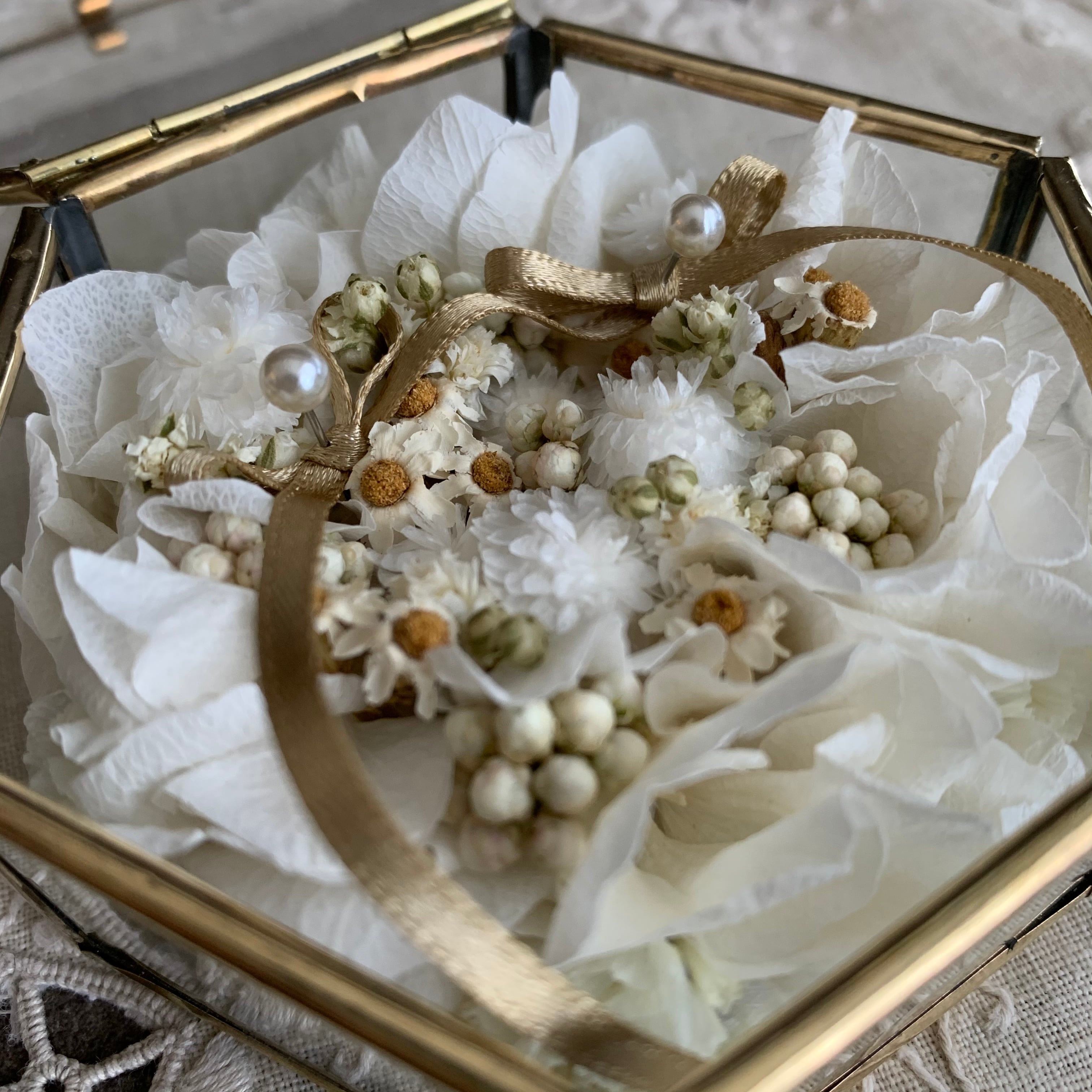 ガラスケースのリングピローHana*Raのブログ福岡、レジンフラワー、ハンドメイド