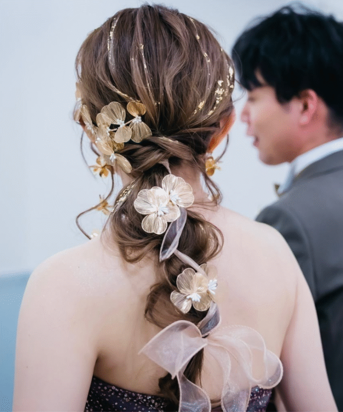 楽天市場ランキング1位獲得ヘッドドレス 小枝アクセサリー ヘアアクセサリー ブライダル ウェディング ヘッドアクセサリー 髪飾り ヘッドピース編みおろし ナチュラル かんざし 編み下ろし 小枝 花 シルバー 結婚式 二次会 ティアラ ウエディング ホワイト