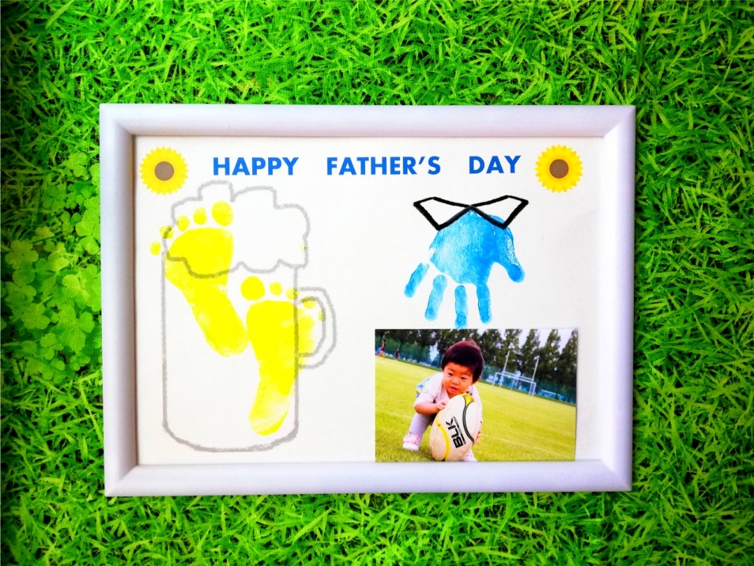 父の日、パパのお誕生日に!セミオーダー 手形 足形 台紙 メモリアルポスター 雑貨・その他 tegata_ashigata 通販4325463Creema クリーマ
