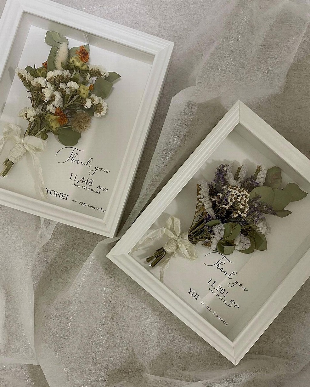 ご両親贈呈品に人気のフォトフレーム♪手作りのオリジナル作品で素敵な思い出をずっと残せます 名古屋フラワーアレンジメント プリザーブドフラワー・アーティフィシャルフラワー 教室フローラルマカロン- 名古屋プリザーブドフラワー教室