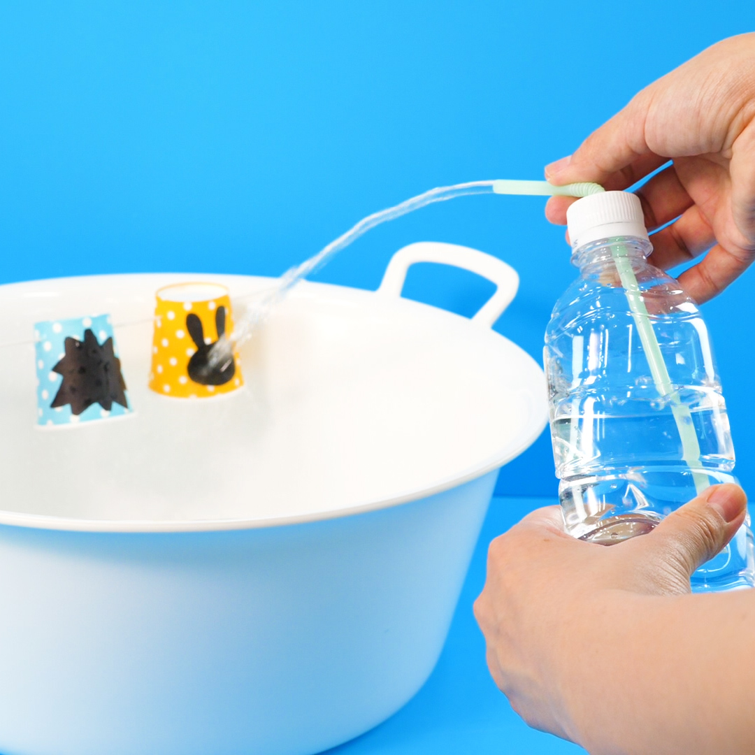 手作り玩具 くじらの可愛い水遊び用おもちゃを赤ちゃん用のシャワーを作ります♪とっても簡単！楽しい