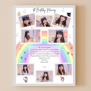 誕生日にぴったり！飾れるバースデーフォトボード 手作りアルバムアルバムキッチン