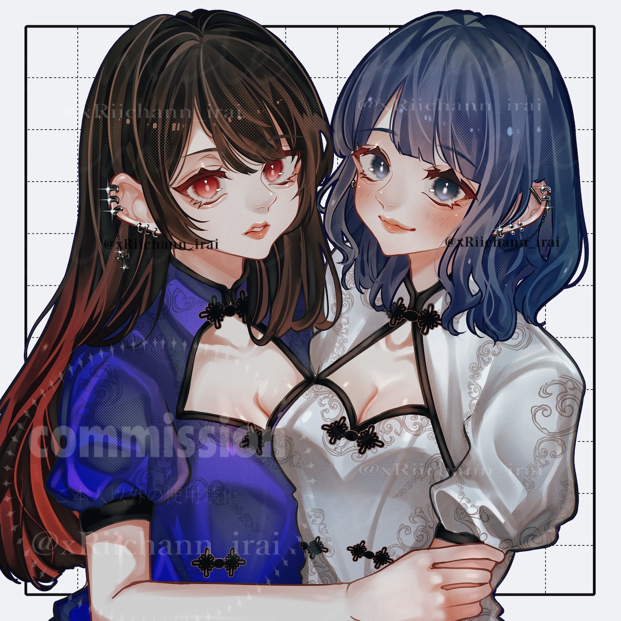 かわいいペア画アイコンの猫耳フードツーショットイラスト・フリー素材なら「シンテリ」