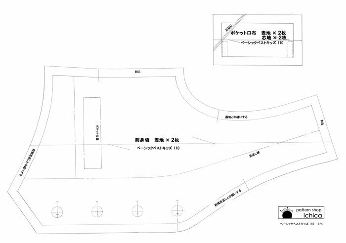 ファー、ボアのベスト 型紙＆作り方のセット JK-2038fabric bird