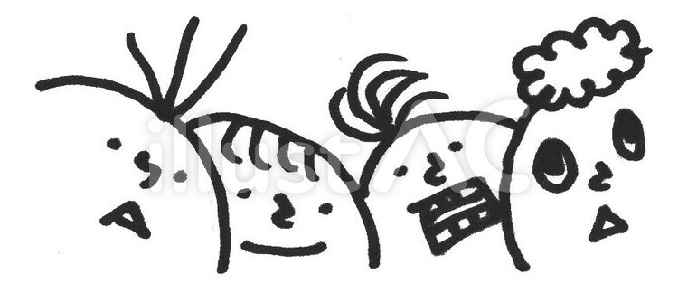 手を繋ぎながら歩く仲良しなウサギ 線画・モノクロのイラスト素材95373530- PIXTA