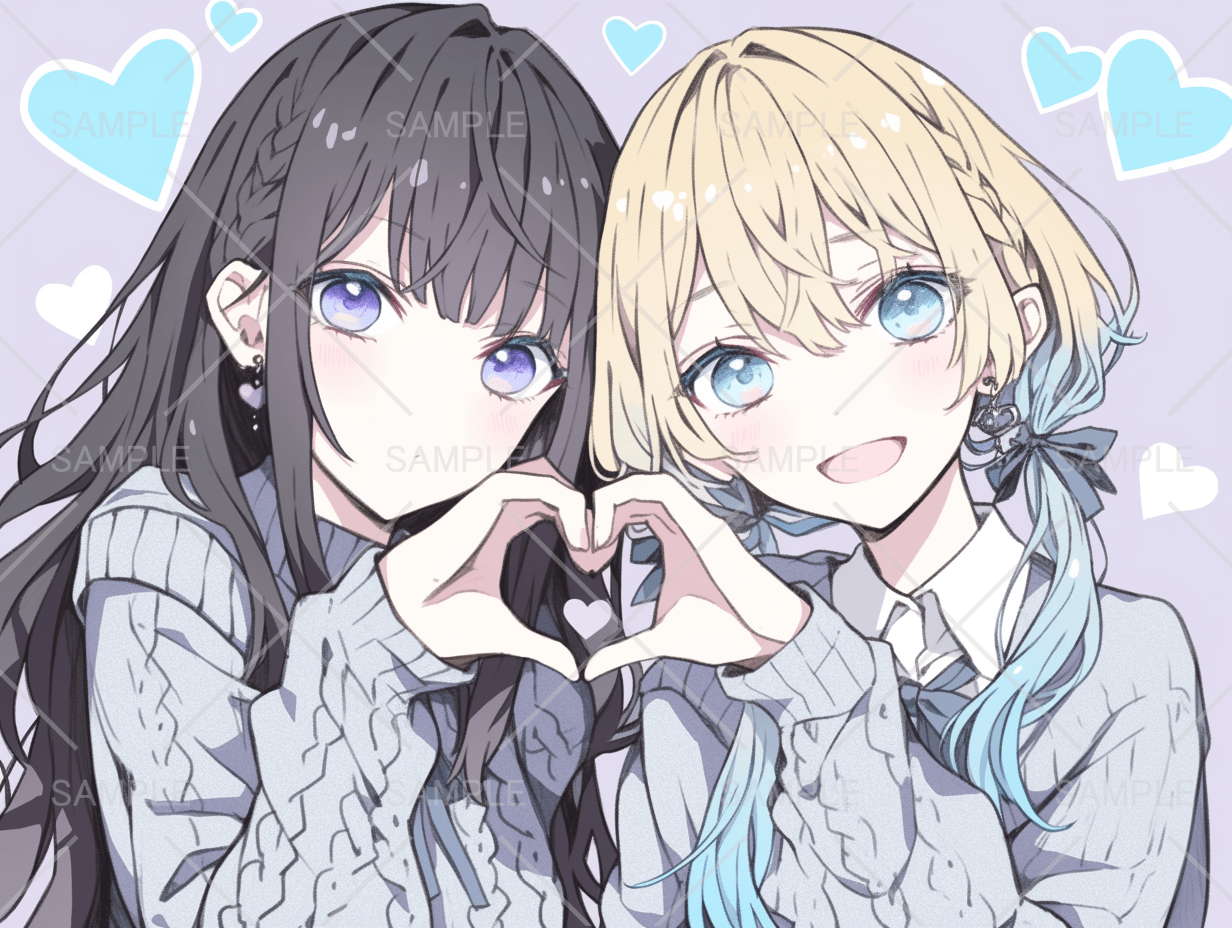 スマホ越しのラブリーなペア画アイコンイラスト・フリー素材なら「シンテリ」