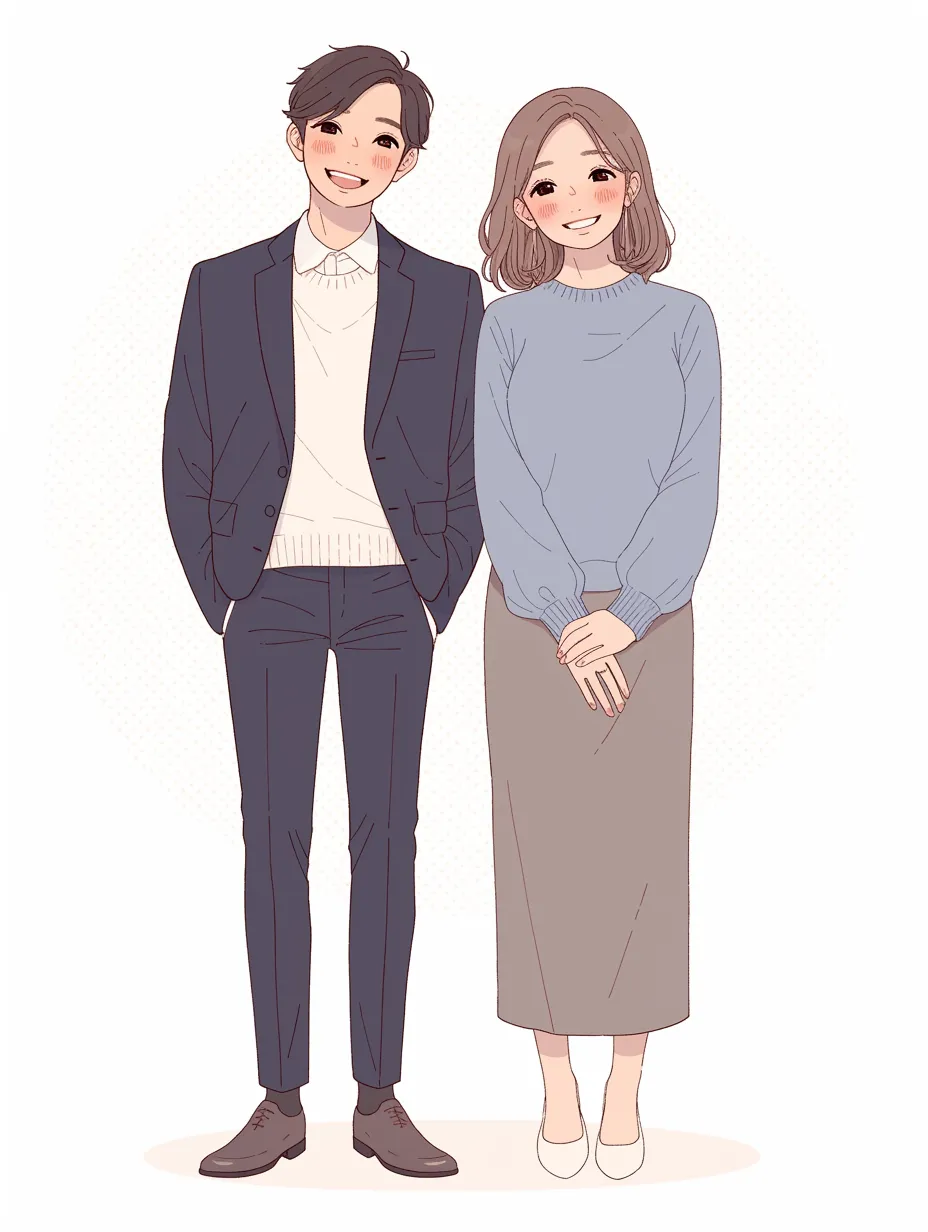 白黒手書き線画イラストの4人家族232961989 毎月1点無料 フリー のストックフォト イメージマート