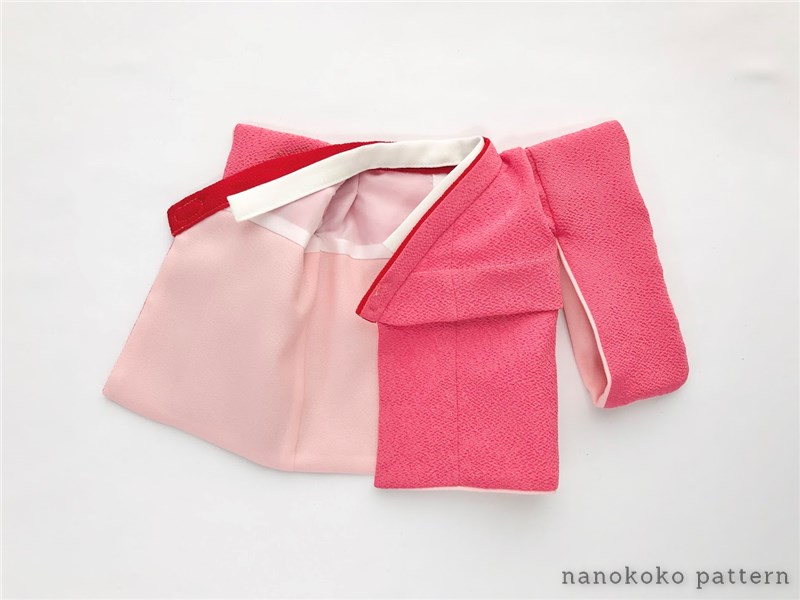 着物と被布の型紙と作り方～26cmお世話人形サイズのドール服nanokoko pattern