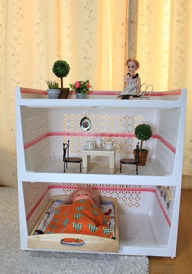 リカちゃん お部屋をDIY❤ミニチュアドールハウスをグルーガンで手作りするよ⭐ベッドルームやバスルームもあるよ🍭おもちゃ 人形 アニメ