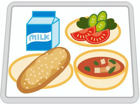 学校給食のイラスト パン- イラストくん