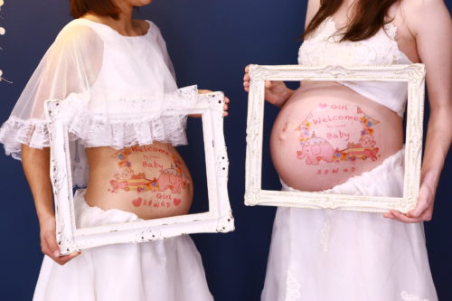 マタニティフォト 友達同士TikTok