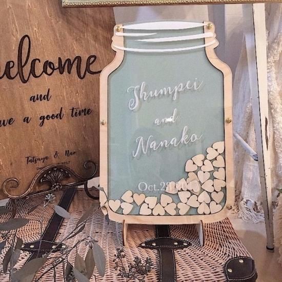 送料無料 ウェディングドロップス CLASSICフレーム スタードロップス ウェルカムボード ウェディング 結婚証明書 ゲストブック選べるチップ！スター・クローバー・ハート ドロップスメッセージ ウェルカムドロップス 結婚式 署名 芳名帳 人前式 演出 メッセージ