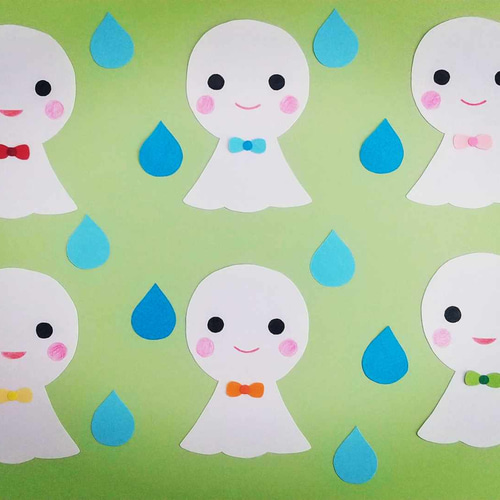 てるてるぼうず ６月の壁面画用紙 壁面飾り 保育園・幼稚園・学校・図書館その他施設 その他アート 時遊四季彩工房ユキハナ 通販17639876Creema クリーマ