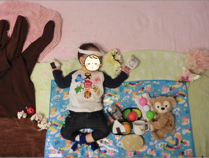 節分 元保育士が教える簡単寝相アートの作り方🐶🐶おうちにあるモノで簡単チャレンジ♪♪ How to make sleeping art