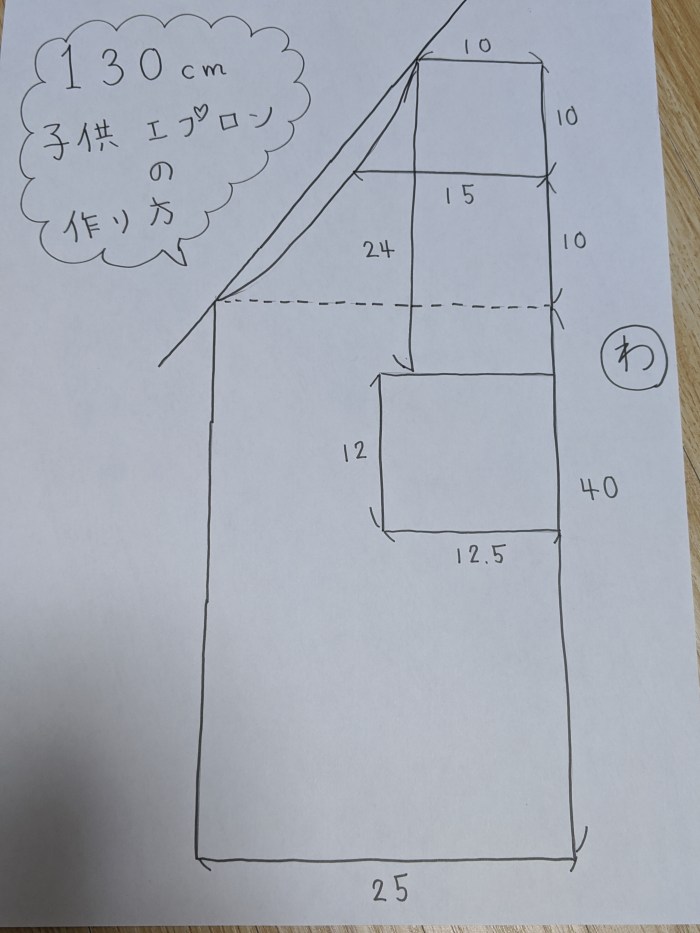 子供用エプロン＆三角巾の作り方－ハンドメイドどっとこむ－型紙・作り方 無料レシピ集