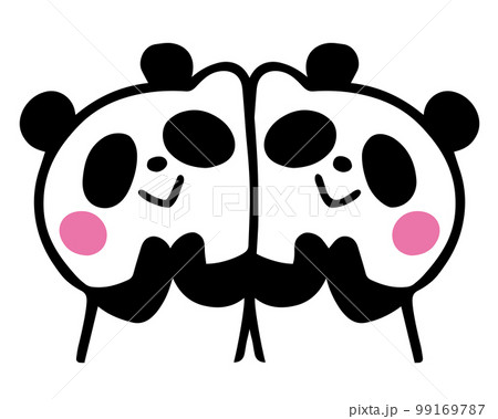 仲良しのお友達と手をつなぐかわいい子どもたちのワンポイントイラスト無料イラスト素材TemplateBox