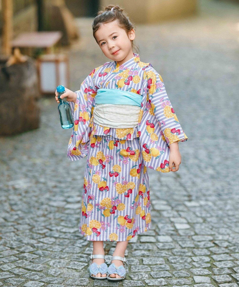 浴衣 子供 女の子 セット ジュニア 3点セット 浴衣 帯 下駄ひよこ商店 古典柄 レトロ