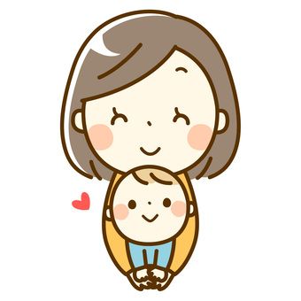 赤ちゃんを抱っこしているお母さんのイラスト無料のフリー素材 イラストエイト