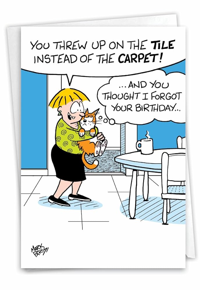 NobleWorks おかしな遅ればせながらバースデーグリーティングカード 5 x 7インチの封筒付きカード1枚Late DogC10643BEG