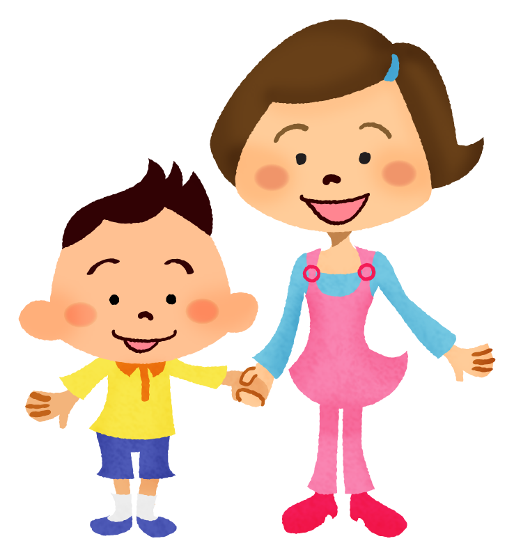 手を繋いで歩く親子のイラスト : ID-4775ご当地写真・イラスト素材サイト PICTY ピクティ