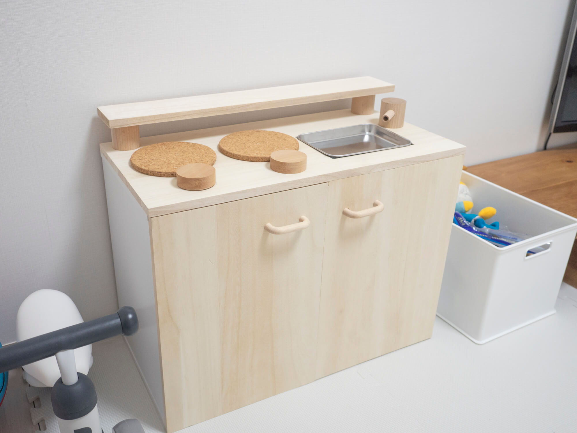 おままごとキッチンのDIY カラーボックスで手作りする方法くらのら