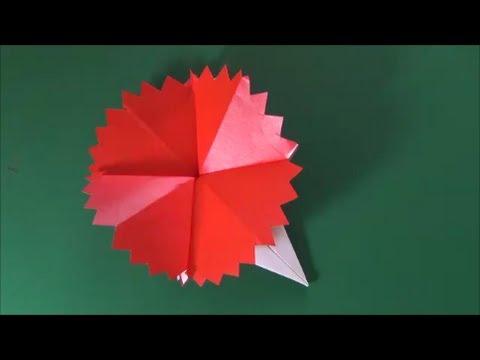 母の日のプレゼントにぴったり！カーネーションのリース みゅーあか 折り紙 おりがみ かわいい 簡単 かんたん 子供がいる暮らし 子育て 子育てママ 子育てパパ 折り図 分かりやすい ペーパークラフト 室内遊び Origami papercraft 母の日 カーネーションきれいリース