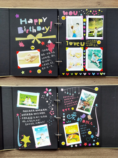 かわいいストーリー手形フォトフレーム - DIYカップル記念品ギフト