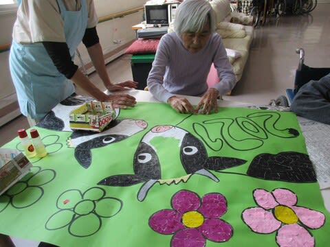 1月 壁面飾り 高齢者 蝶々TikTok