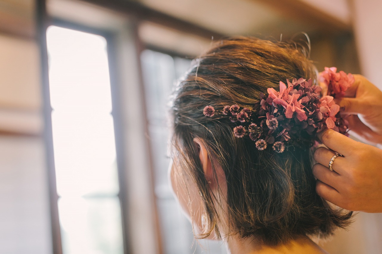 ショートヘア＆ボブの花嫁のヘアアレンジ紹介＊ドレス＆和装に合う髪型は？みんなのウェディングニュース