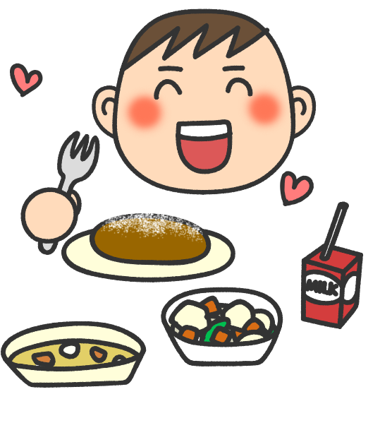 簡単な学校給食のイラストのイラスト素材・ベクター Image 203060249