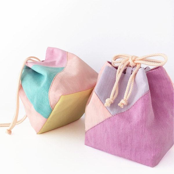 巾着袋 裏地ありの作り方ミシン初心者でも簡単なマチ付き＆フリル絞り