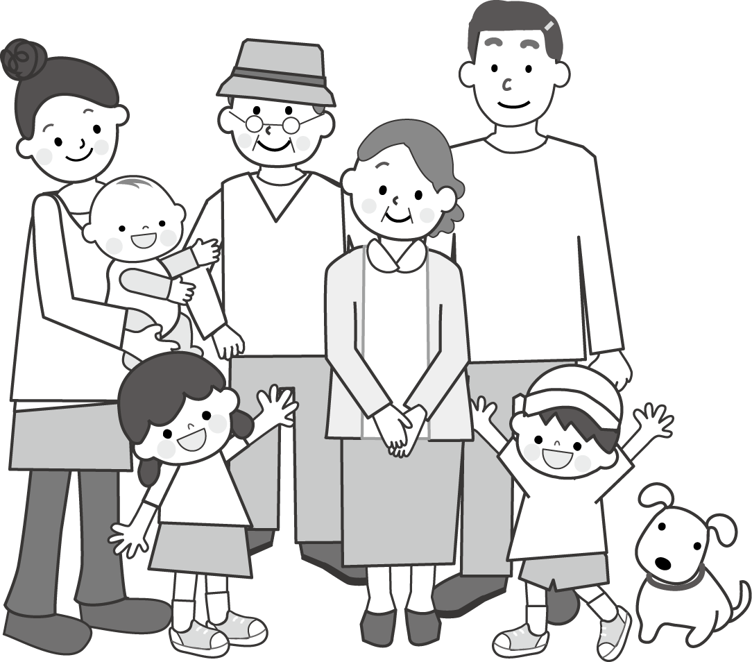 大家族 親子三代 のイラスト季節行事の無料イラスト素材集