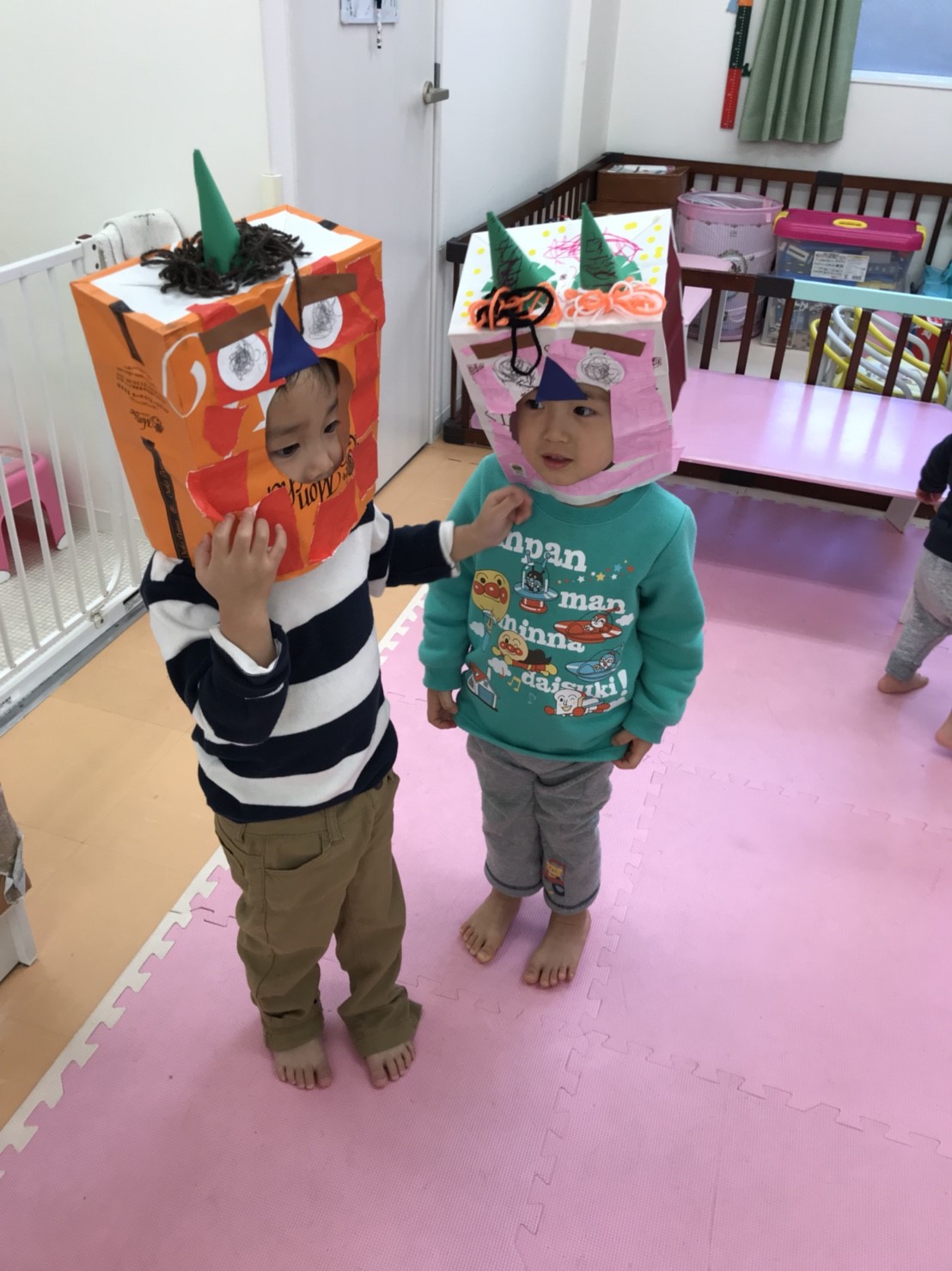 鬼のお面作ったよ！ すみれ- 江西桜こども園