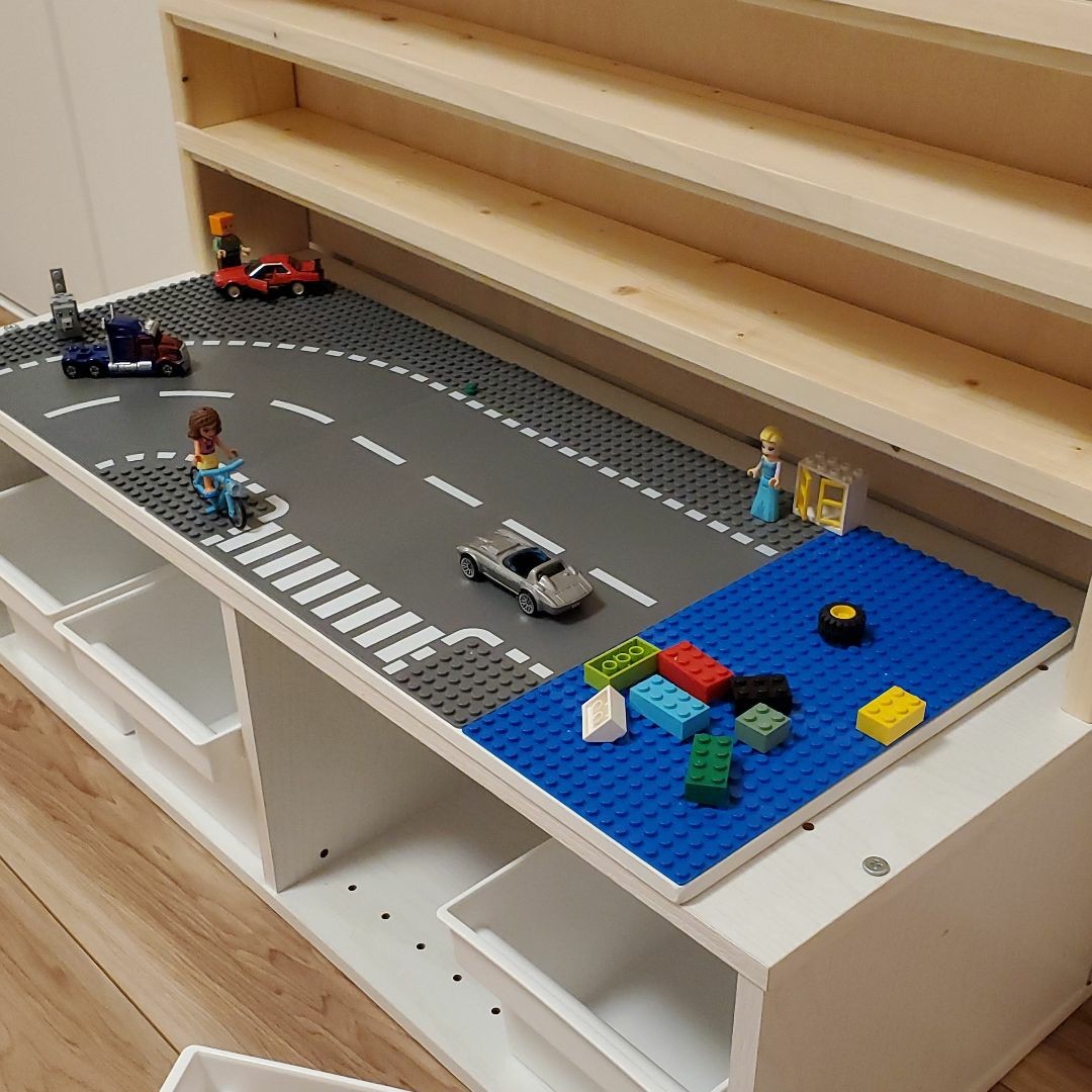 トミカ棚４段⭐️レゴプレイラック収納ボックス付き☆レゴ テーブル