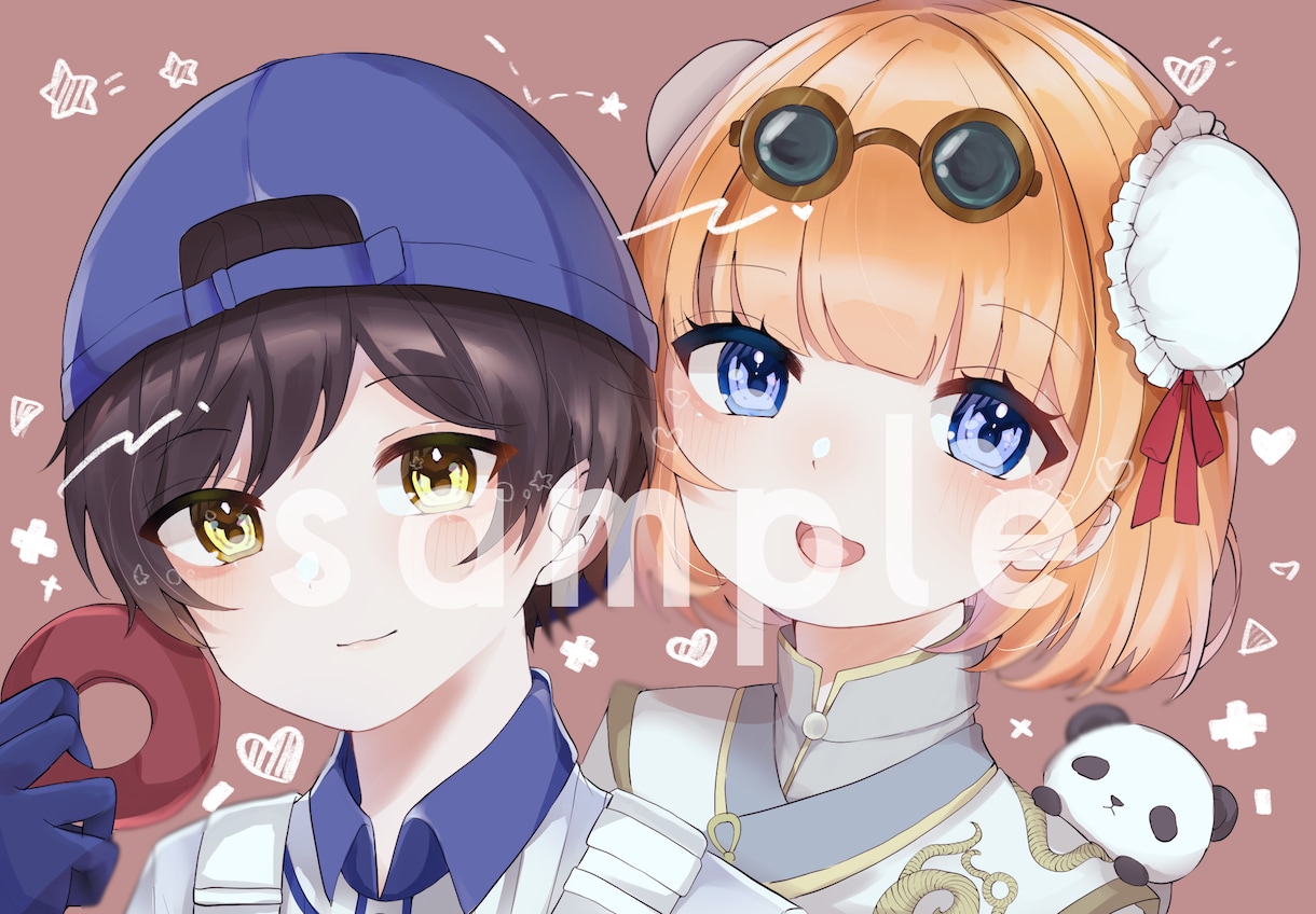 かわいいペア画・カップルイラストお描きします ✧︎コテキャシートも制作可能✧︎ココナラ