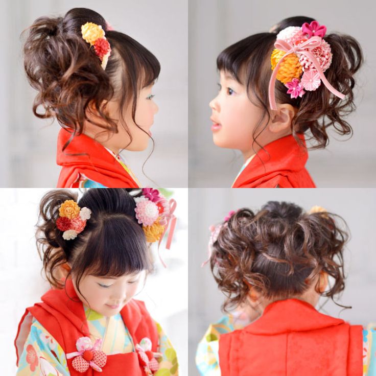 七五三 3歳の女の子におすすめ！セルフで簡単にできる可愛い髪型アイデア集着物ライフスタイル着物ライフスタイル