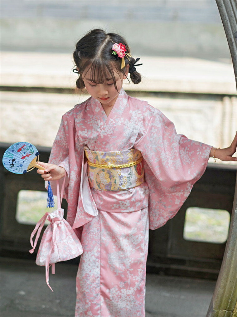 浴衣 子供 女の子 3点セット 浴衣 帯 下駄utatane 古典柄 レトロ 大正ロマン 花 緑系 高級変わり織 モダン抹茶に小菊 幼稚園 保育園