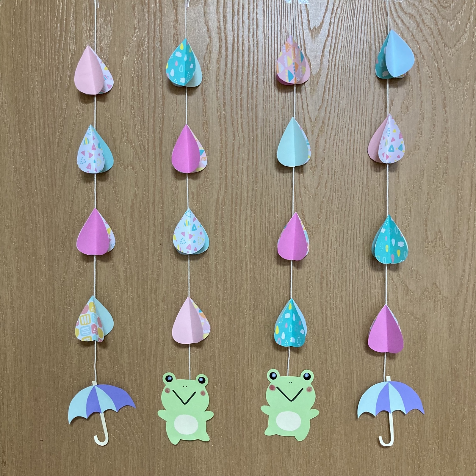 梅雨 雨 ガーランド 吊るし飾り 壁面飾り 壁面 6月 あじさい 紫陽花 ガーランド mimam 通販 13946311Creema クリーマ