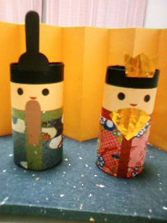 トイレットペーパーの芯→雛人形^-^くららの ハッピー!! るんるん♪ キラキラ☆ な毎日^-^