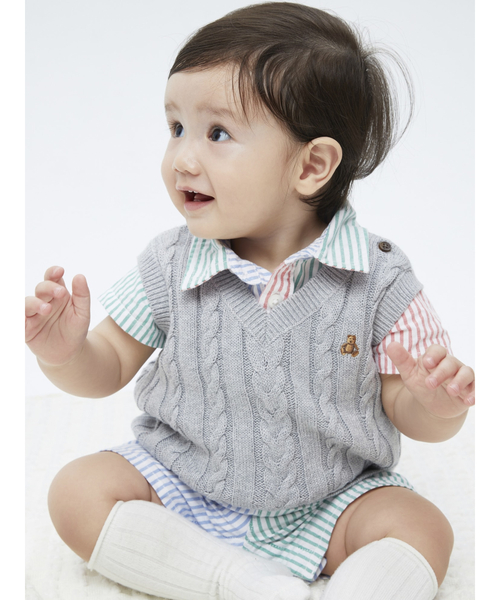 モコモコミミ付フリースベスト 60~90cmﾜﾝｻｲｽﾞ 60-90cmピンク : 新生児 ベビー べべモール公式 -子供服べべの公式通販サイト「BEBE MALL」