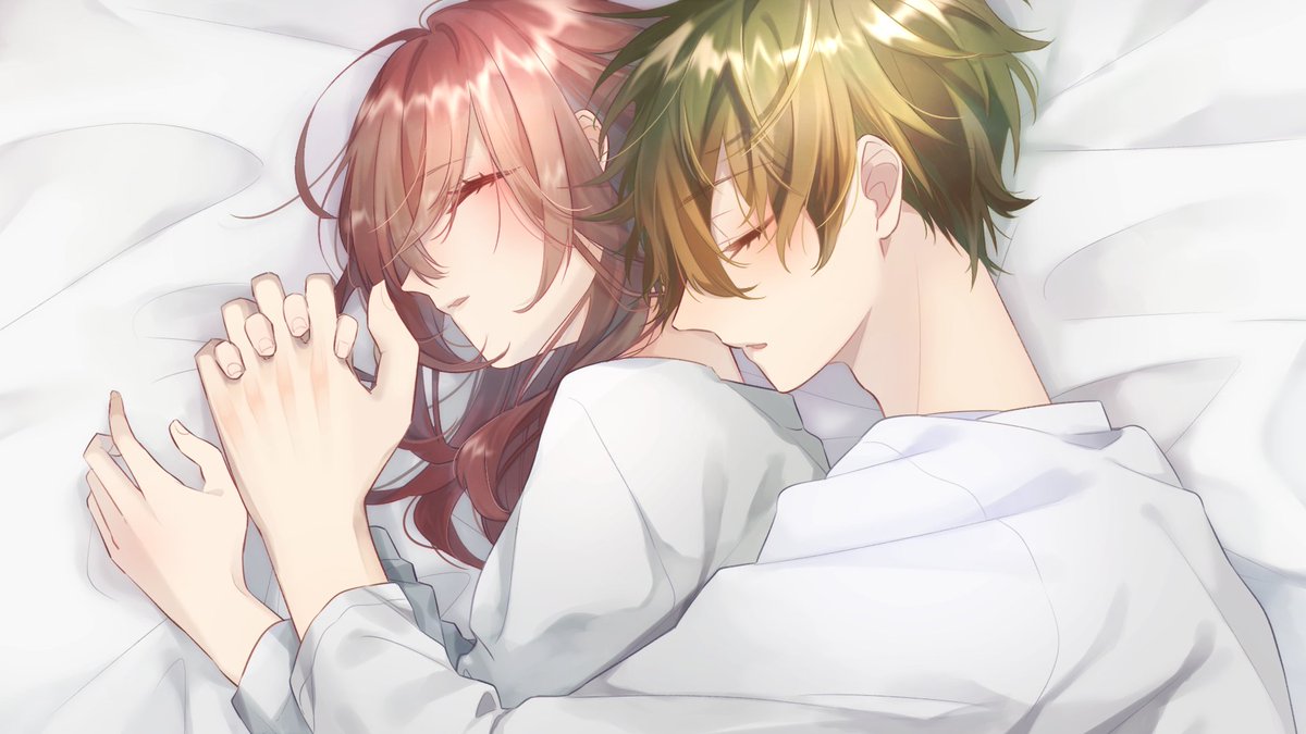 カップル寝方 イラストTikTok