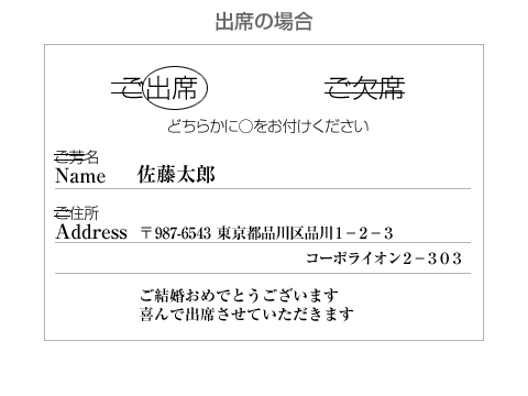 結婚式招待状に同封する返信はがきの書き方ウェディングペーパーアイテムの通販サイトならいっぽ