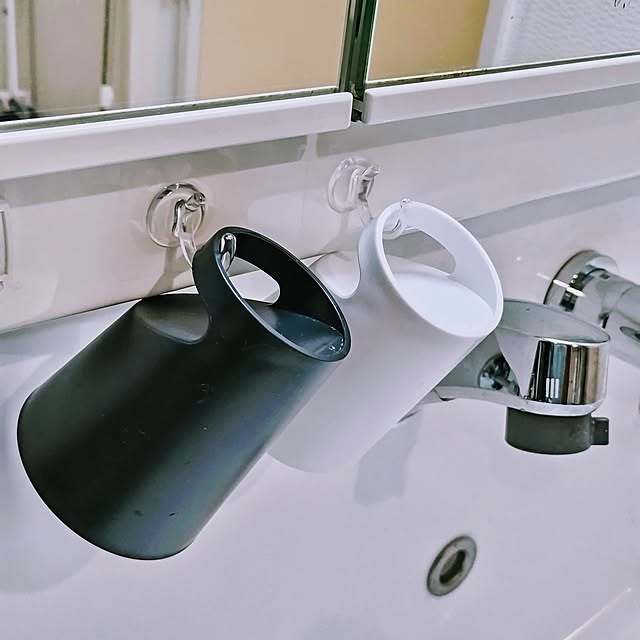 洗面所 2つ目！便利なtower品のマグネットタンブラー８坪狭小３階建てのシンプルライフ