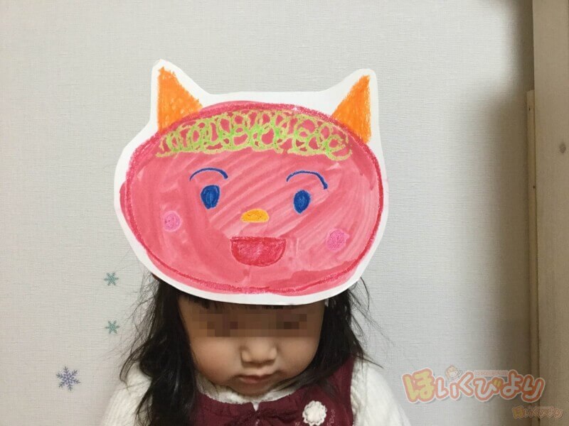 節分折り紙工作鬼とおたふくのお面の作り方音声解説付☆How to make a mask of a ogre and otahuku