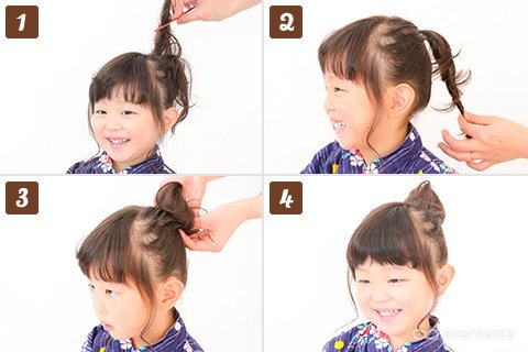 浴衣 髪型 ショート 子供TikTok